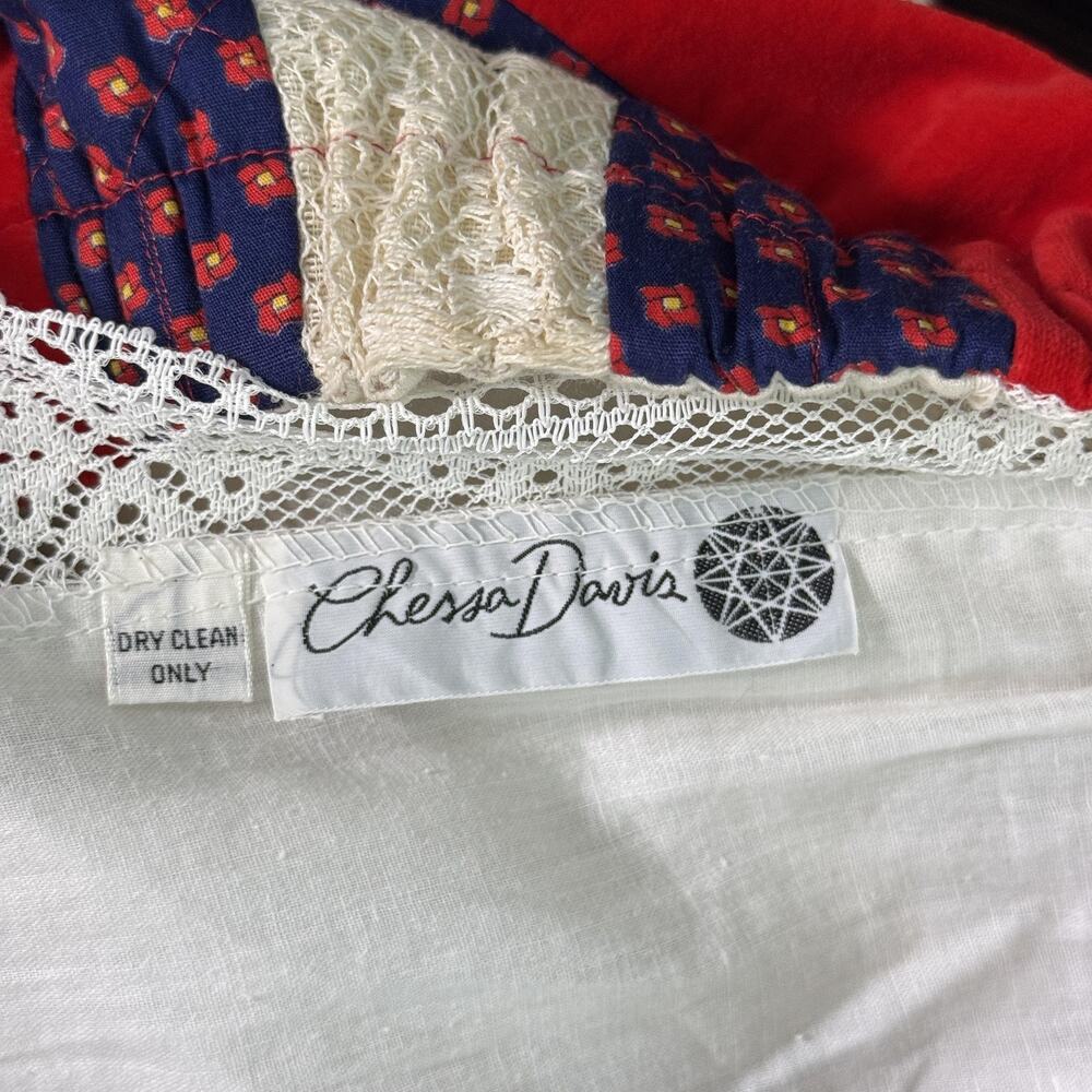Vintage Chessa Davis Skirt Womens Patchwork Quilted Lace Boho Cottagecore 70s - Picture 3 of 16